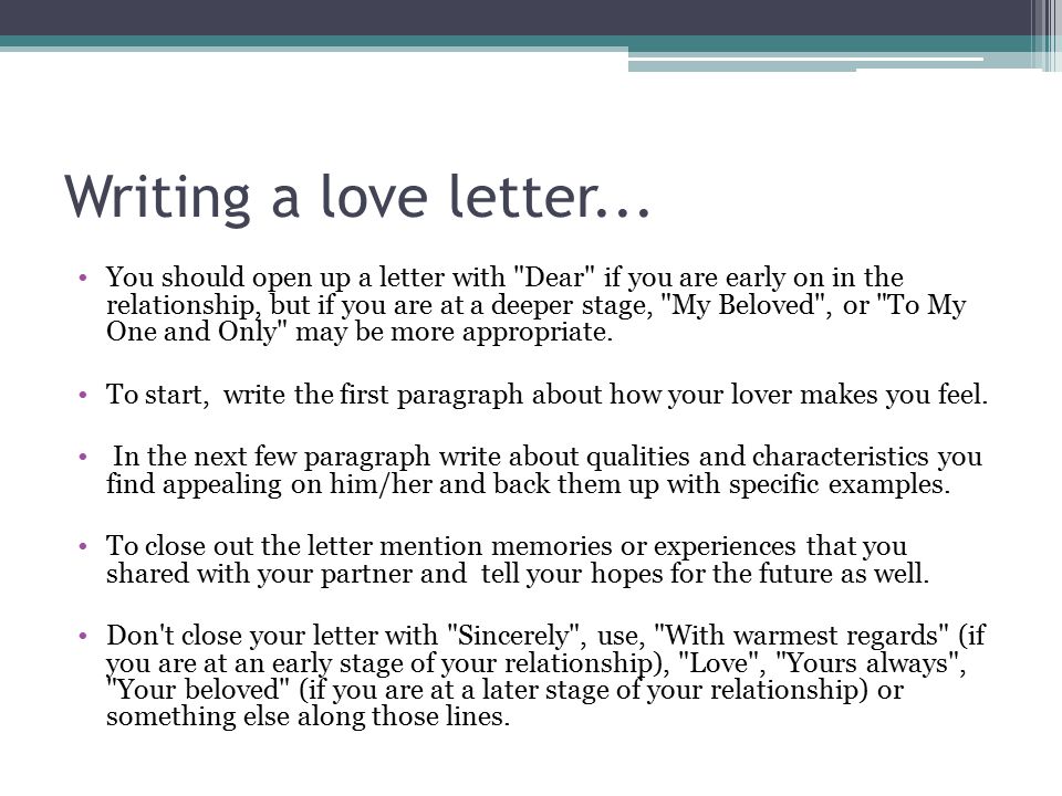 Writing a love letter...