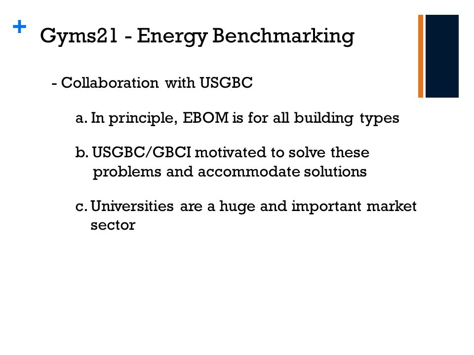 + Gyms21 - Energy Benchmarking - Collaboration with USGBC a.