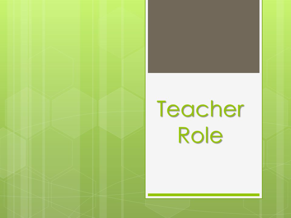 Teacher Role