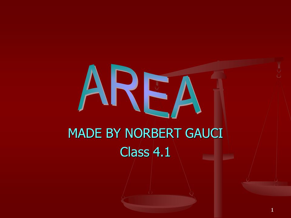 1 MADE BY NORBERT GAUCI Class 4.1