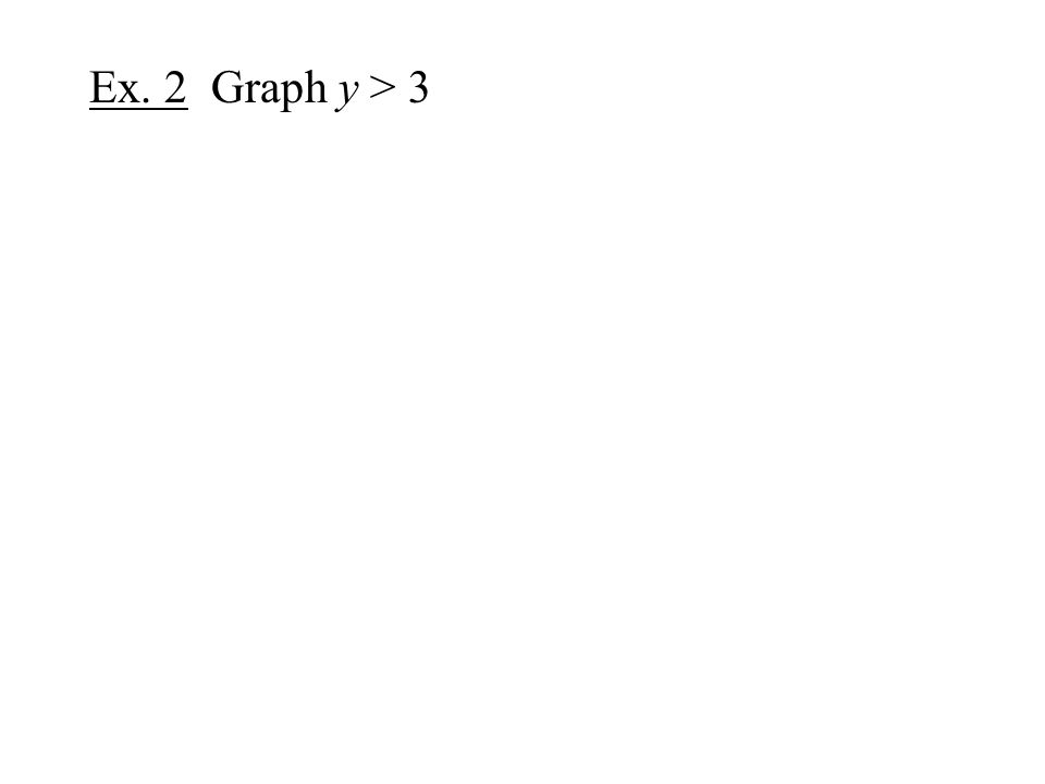 Ex. 2 Graph y > 3