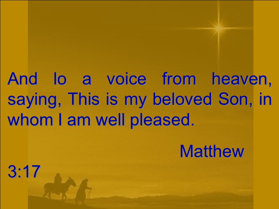 And lo a voice from heaven, saying, This is my beloved Son, in whom I am well pleased.