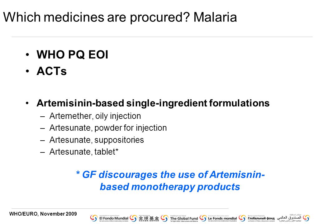 WHO/EURO, November 2009 Which medicines are procured.