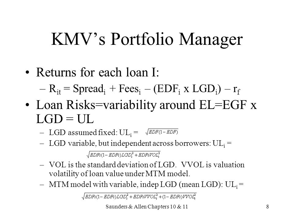 Loan Portfolio Selection And Risk Measurement Chapters 10 And Ppt