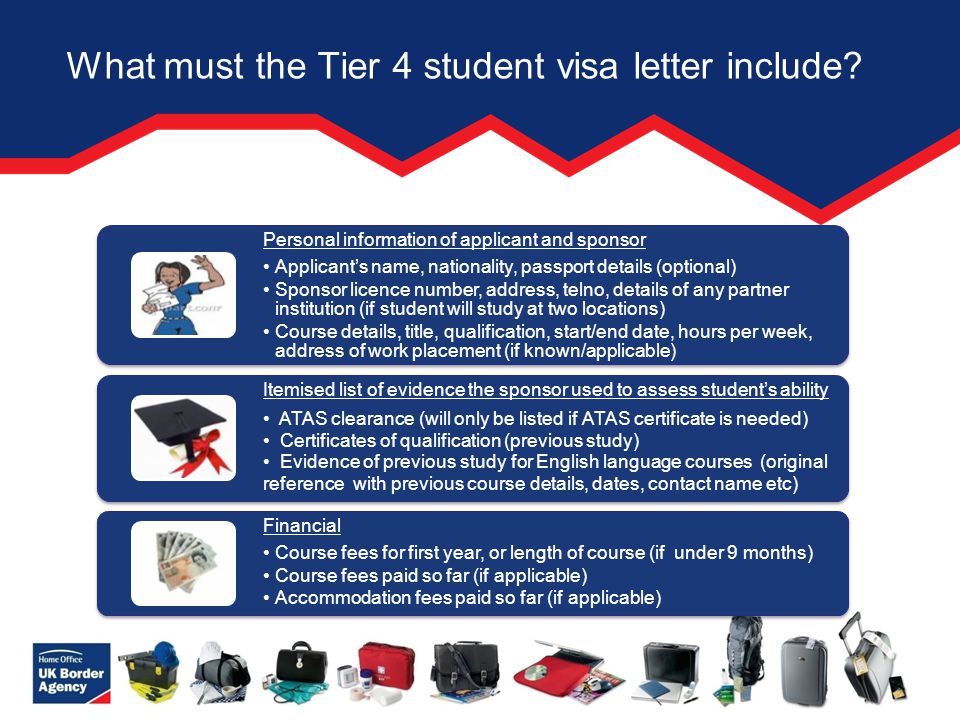What must the Tier 4 student visa letter include.