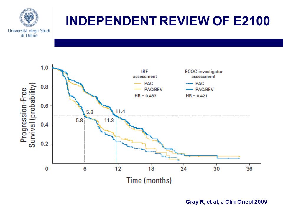 INDEPENDENT REVIEW OF E2100 Gray R, et al, J Clin Oncol 2009