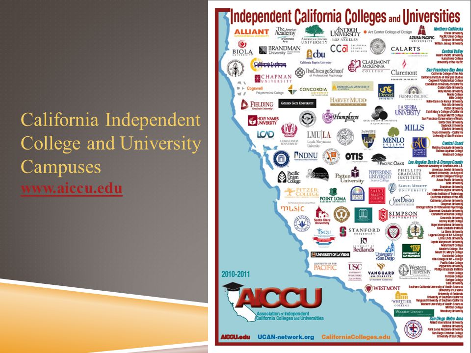 19 California Independent College and University Campuses