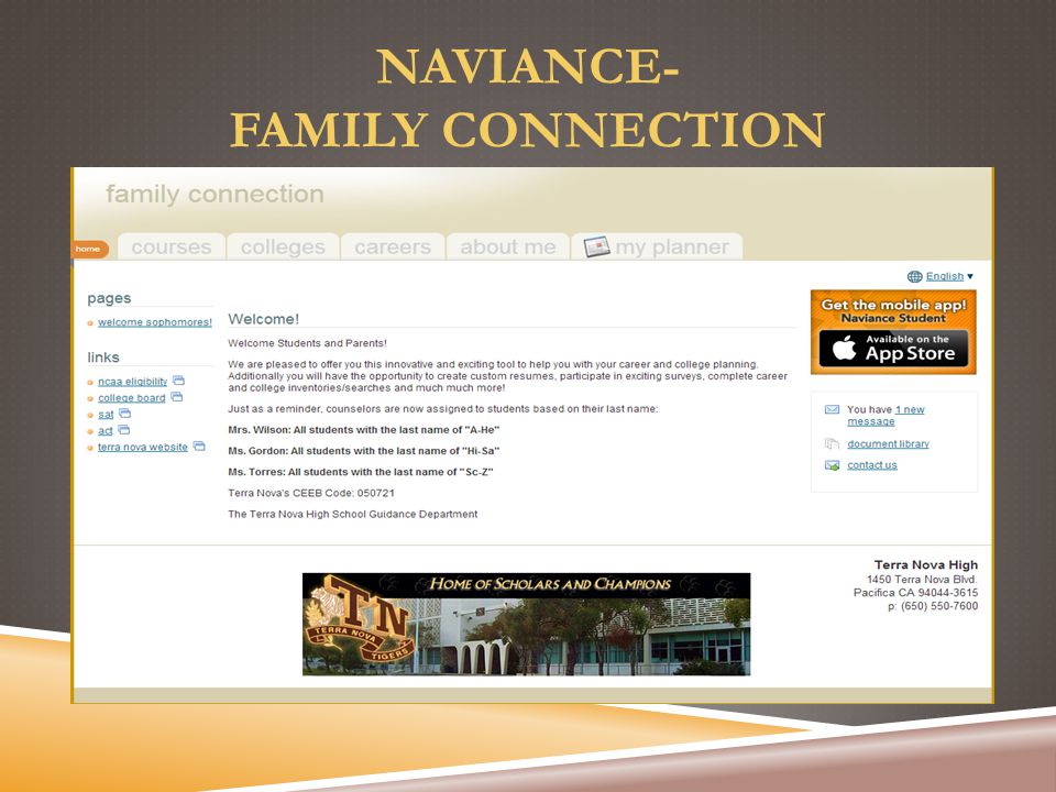 NAVIANCE- FAMILY CONNECTION