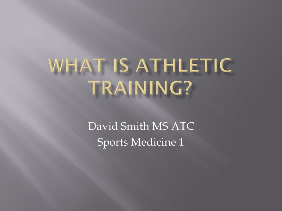 David Smith MS ATC Sports Medicine 1