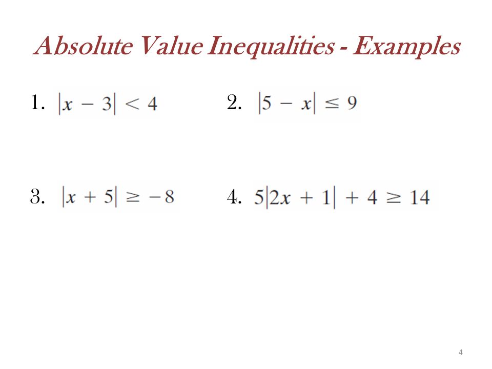 Absolute Value Inequalities - Examples