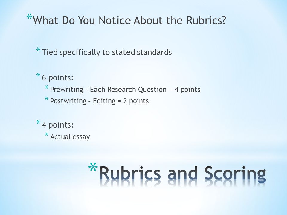 * What Do You Notice About the Rubrics.