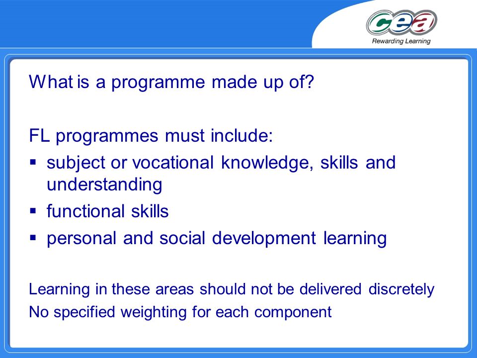 What is a programme made up of.