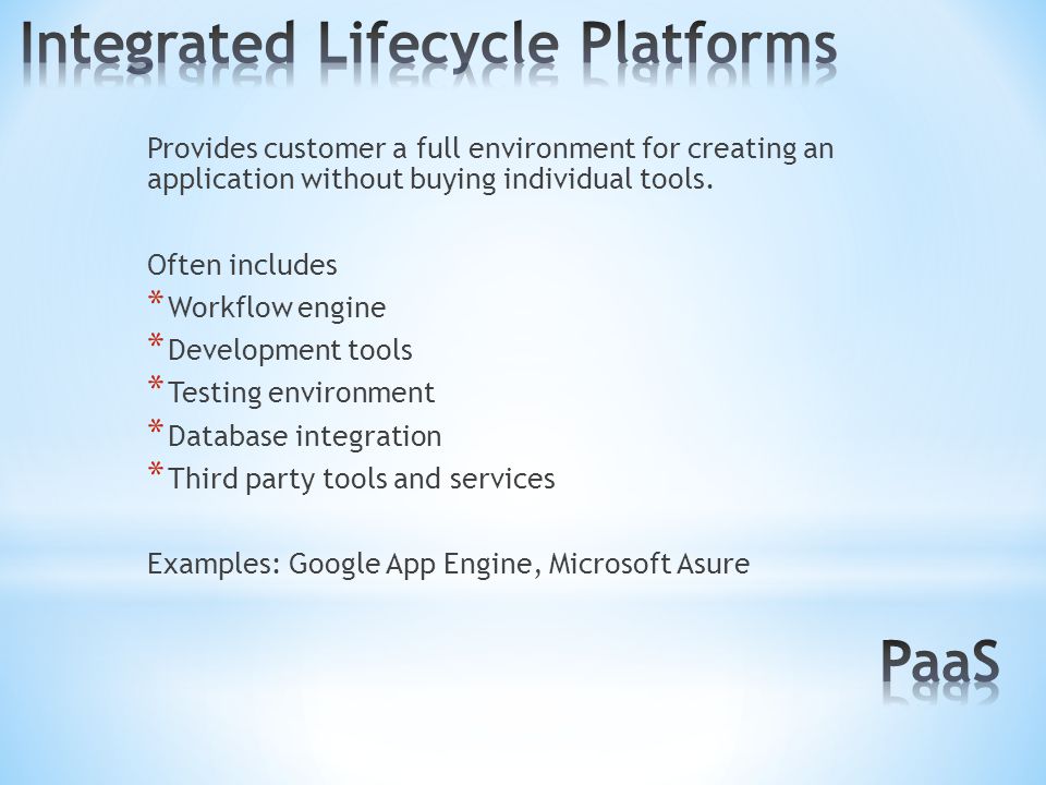 Provides customer a full environment for creating an application without buying individual tools.