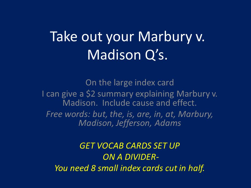 marbury and madison summary
