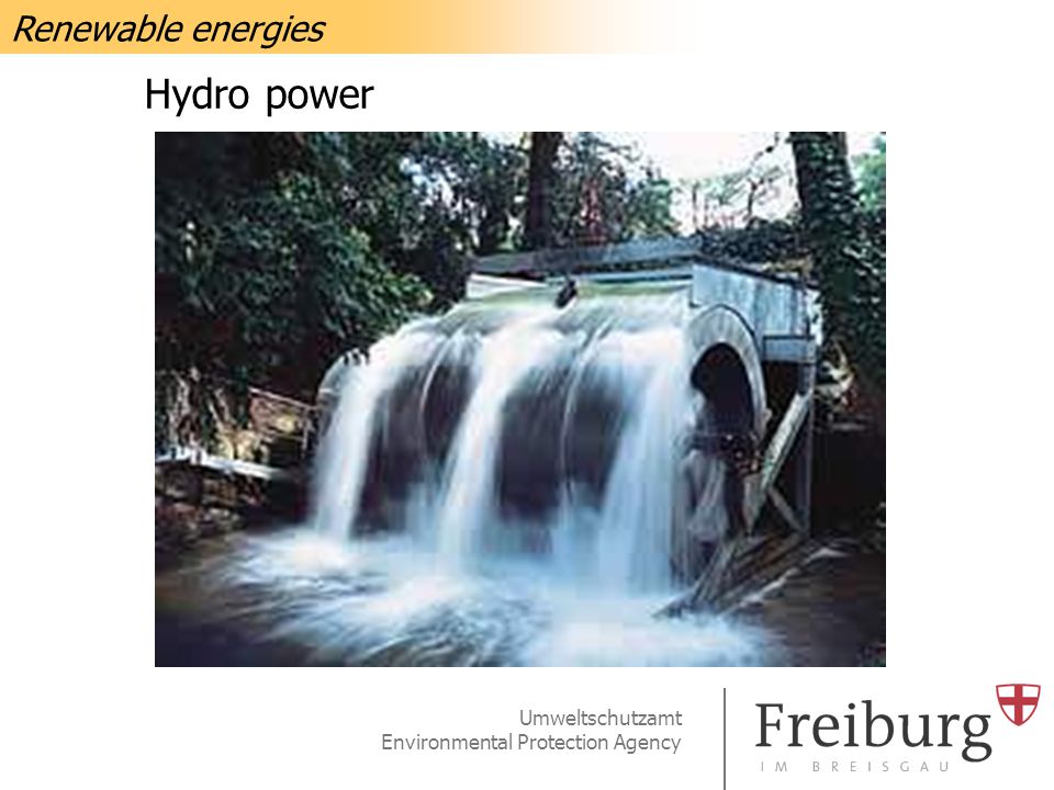 Umweltschutzamt Environmental Protection Agency Hydro power Renewable energies