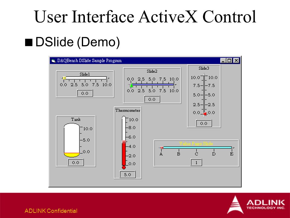ADLINK Confidential User Interface ActiveX Control  DSlide (Demo)