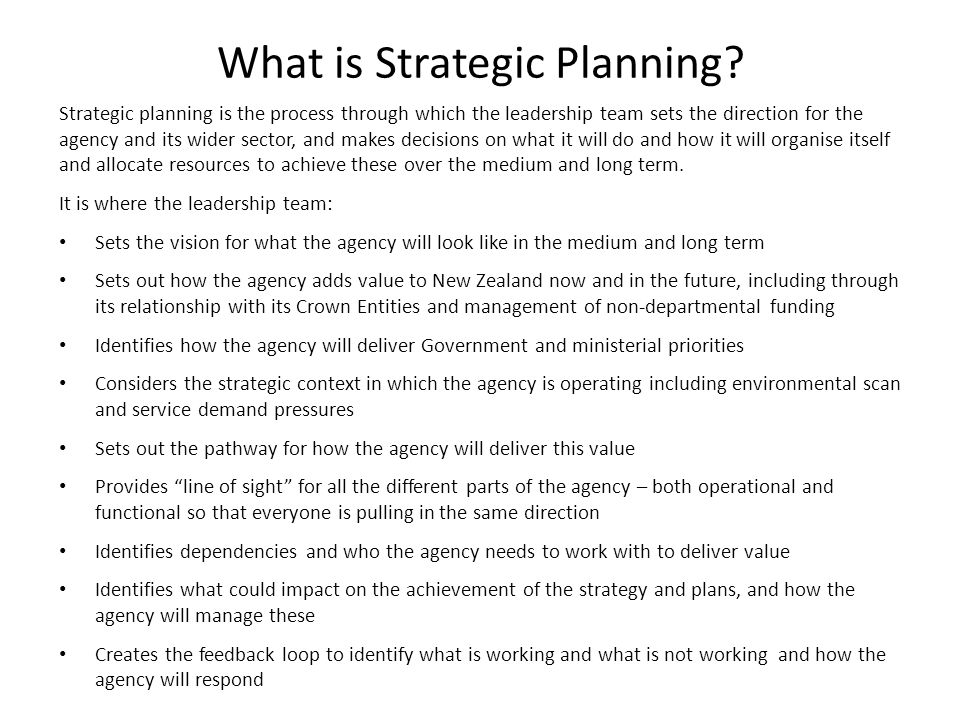 What is Strategic Planning.
