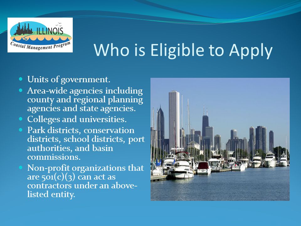 Who is Eligible to Apply Units of government.