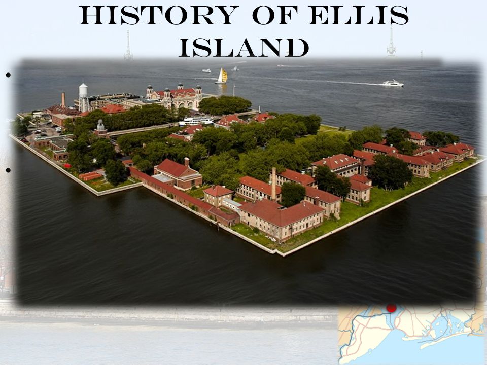 History of Ellis Island Ellis Island is located in the Upper New York Bay, east of Liberty Sate Park and North of Liberty Island in Jersey City, New Jersey The Island has been owned and administered by the U.S.