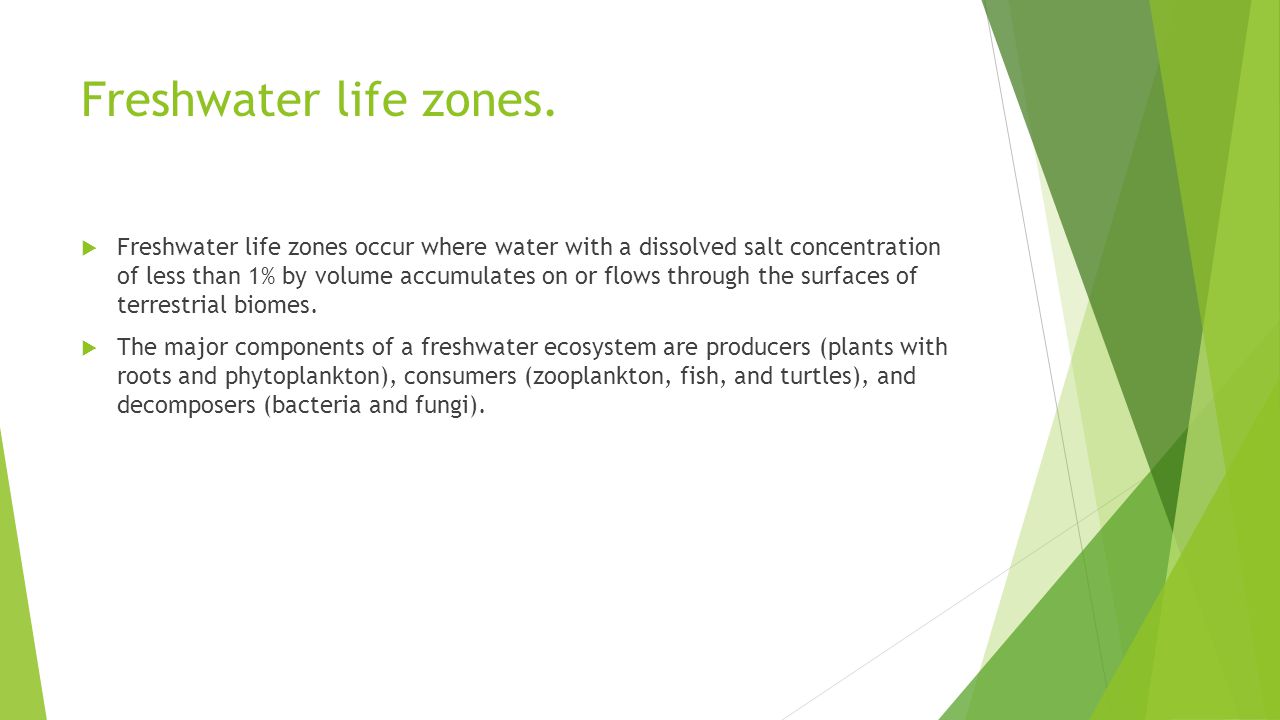 Freshwater life zones.