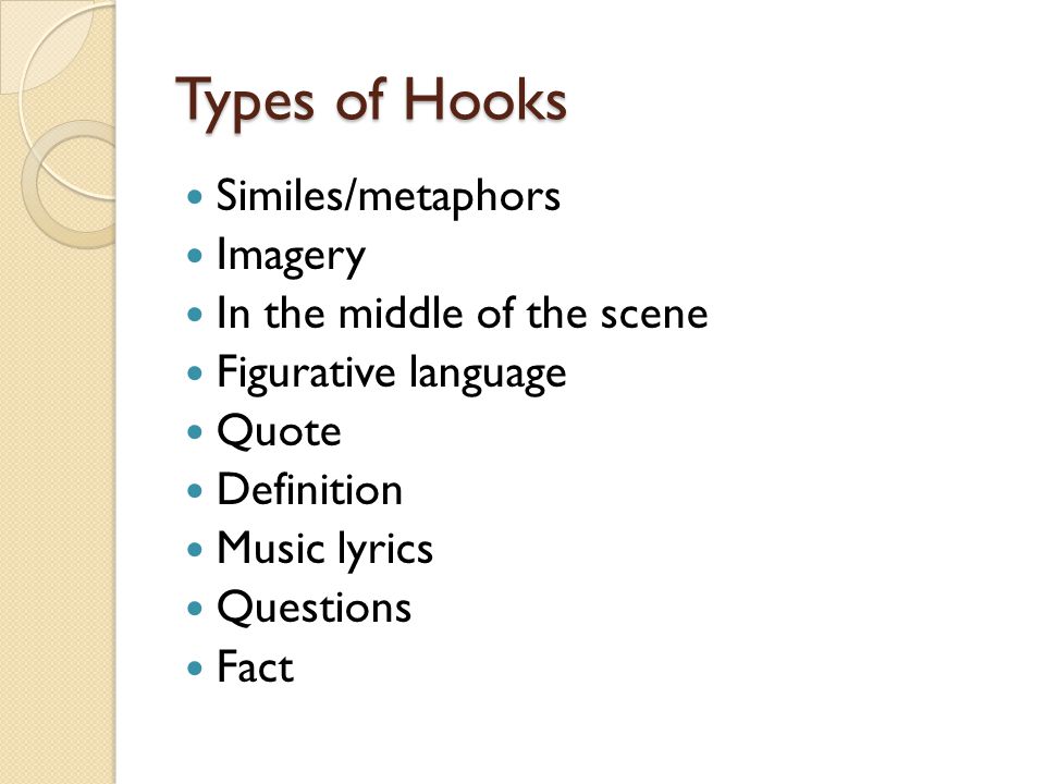 Types of hooks for essays