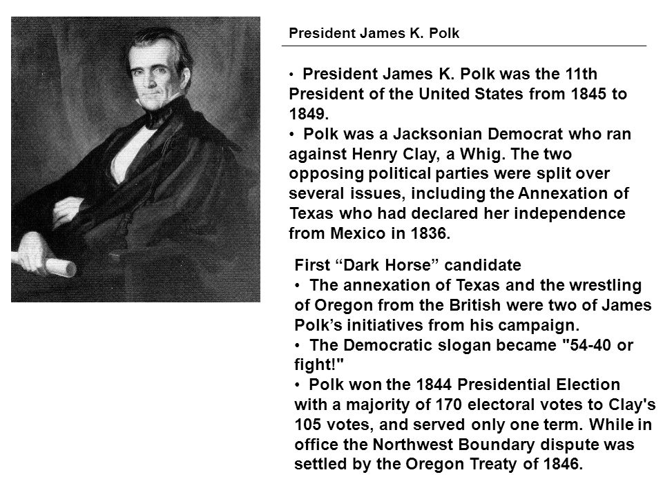 Presidency Chart James K Polk