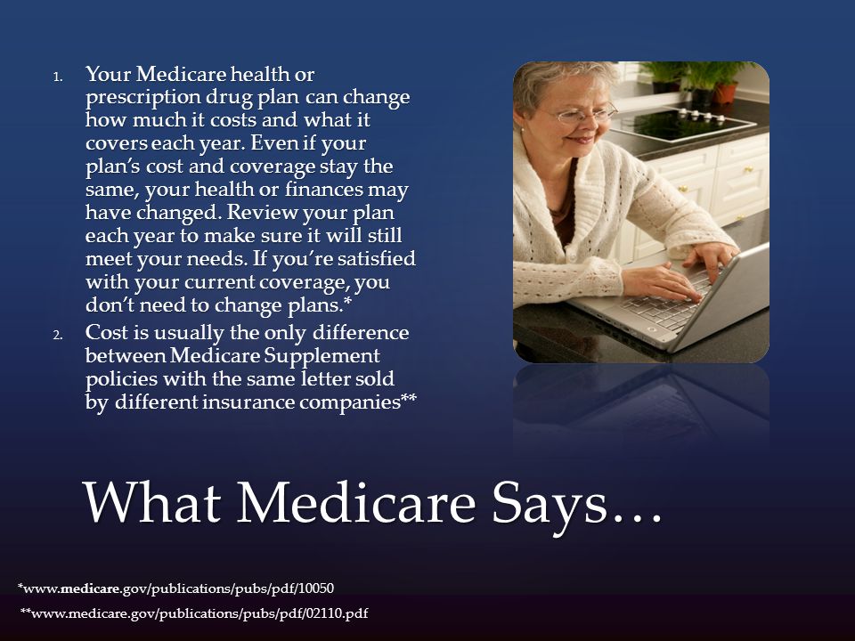 What Medicare Says… 1.