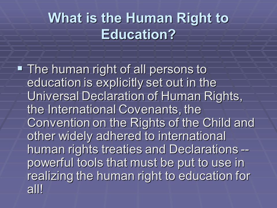 What is the Human Right to Education.