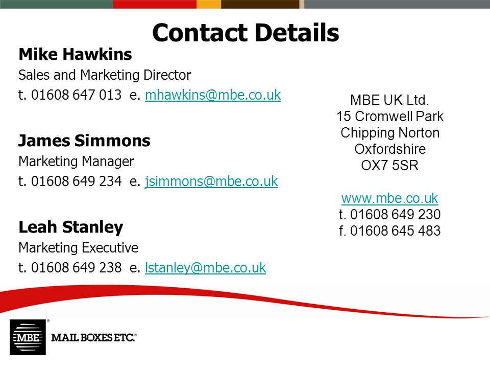 Mail Boxes Etc. (UK) Ltd. Mike Hawkins – Sales and Marketing Director Leah  Stanley – Marketing Executive. - ppt download