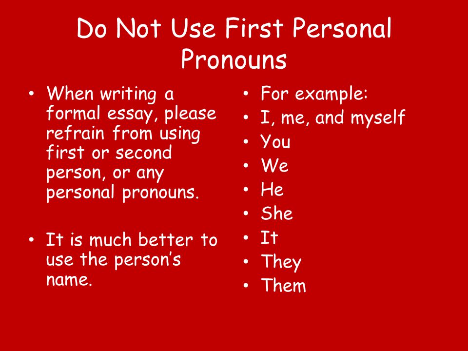 Can you use we in a formal essay