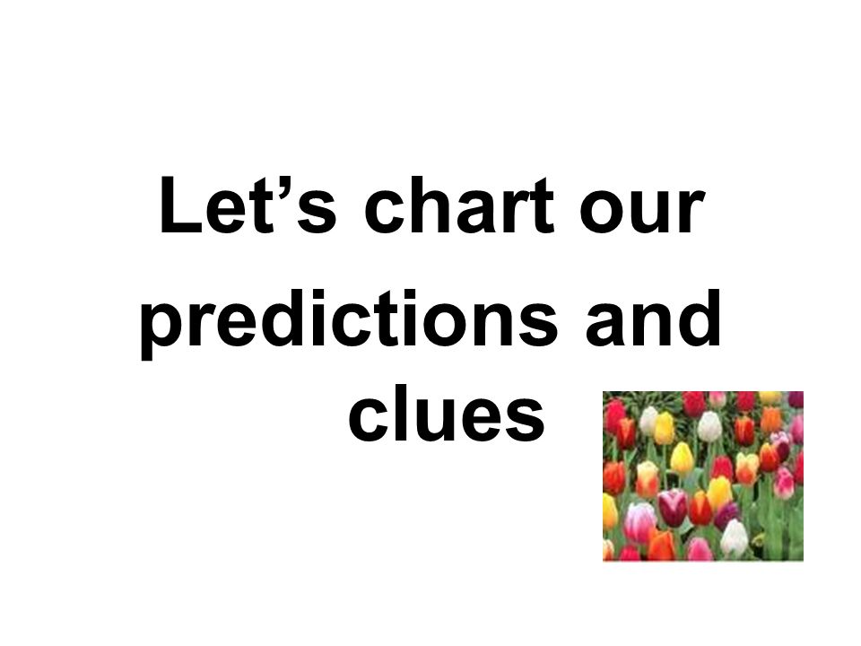 Let’s chart our predictions and clues