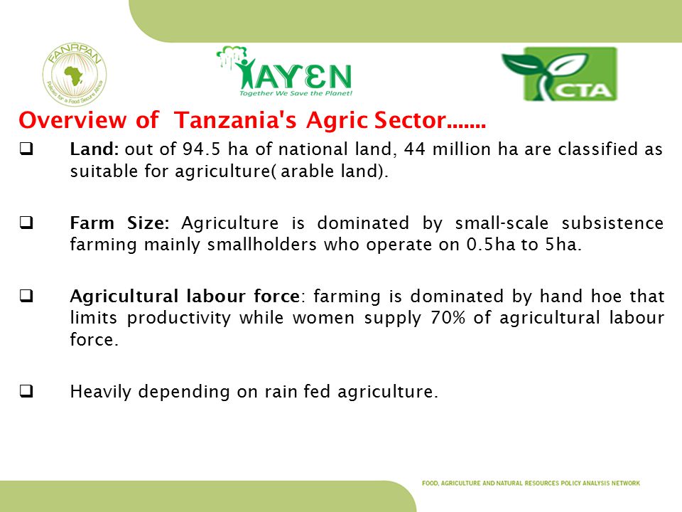 Overview of Tanzania s Agric Sector