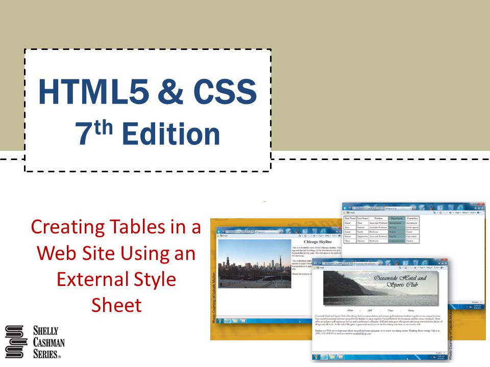 Creating Tables in a Web Site Using an External Style Sheet HTML5 & CSS 7 th Edition