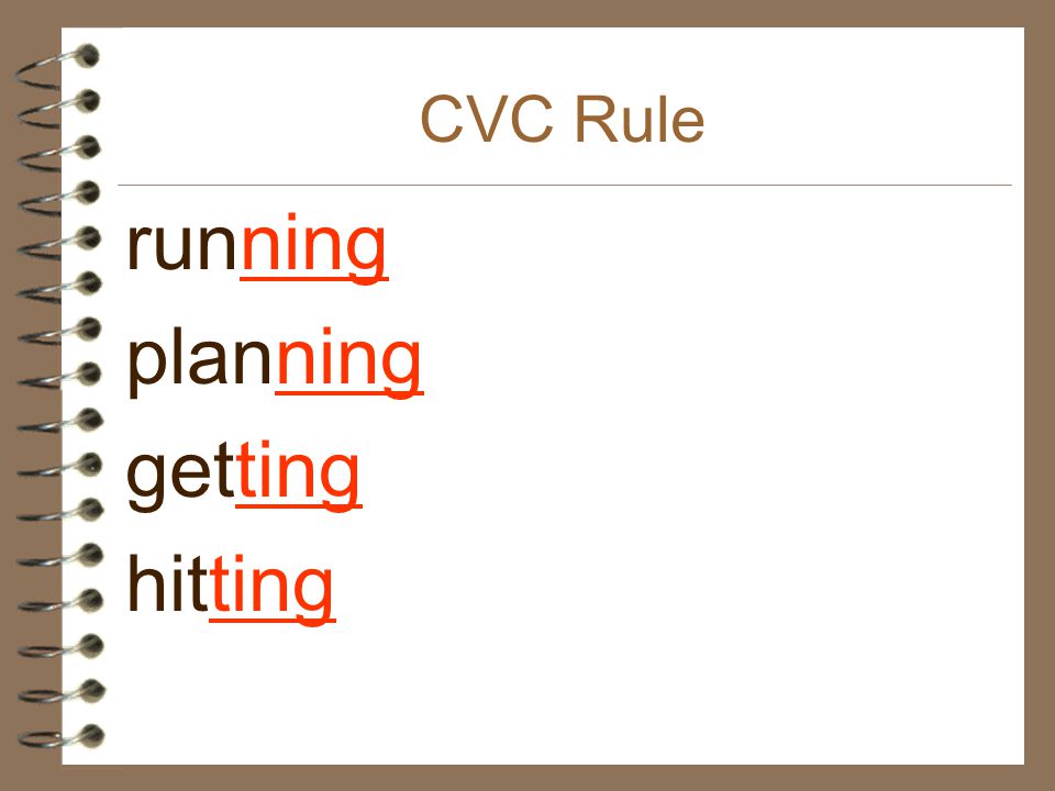 CVC Rule running planning getting hitting
