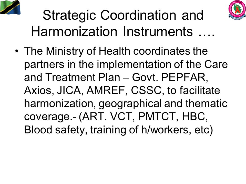 Strategic Coordination and Harmonization Instruments ….