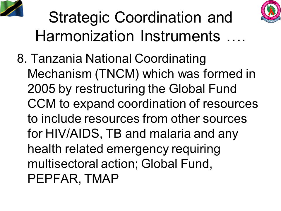 Strategic Coordination and Harmonization Instruments ….