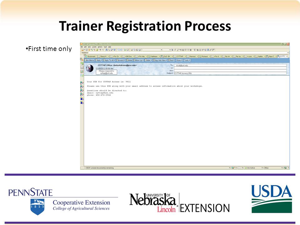 First time only Trainer Registration Process