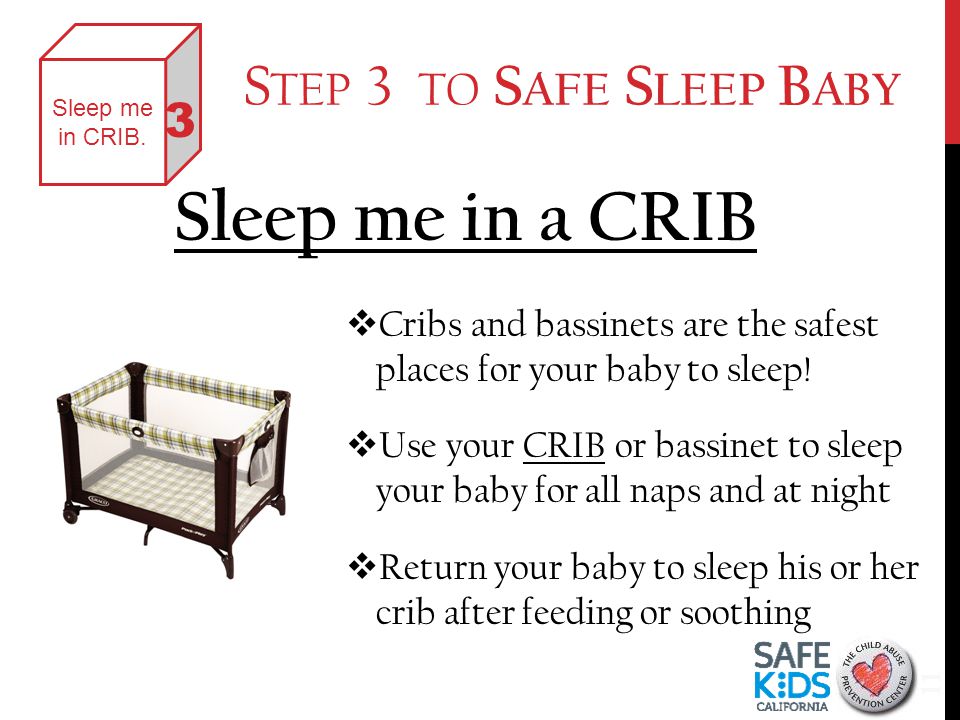Sleep me in a CRIB 11  Cribs and bassinets are the safest places for your baby to sleep.