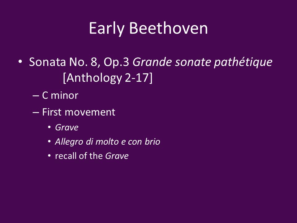 Early Beethoven Sonata No.