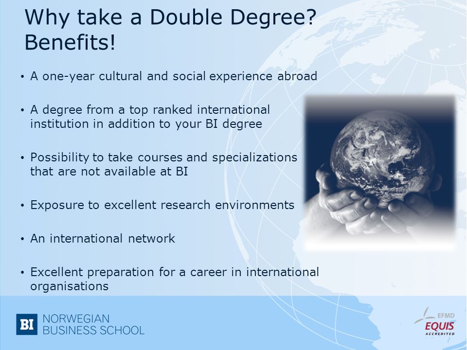 Why take a Double Degree. Benefits.
