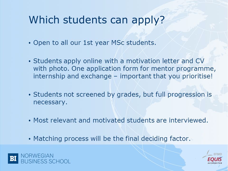 Which students can apply. Open to all our 1st year MSc students.
