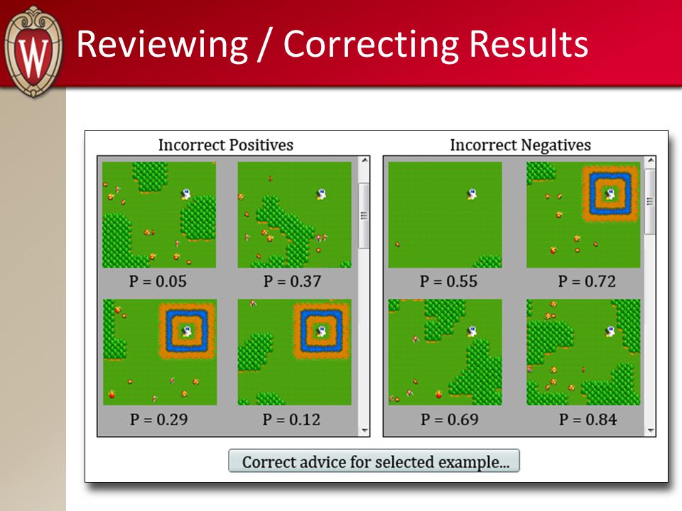 Reviewing / Correcting Results