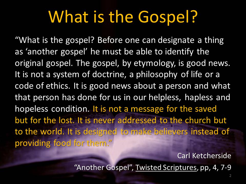 What is the Gospel. What is the gospel.