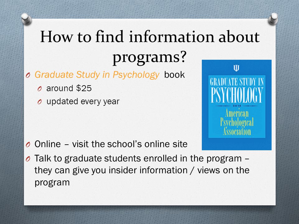 How to find information about programs.