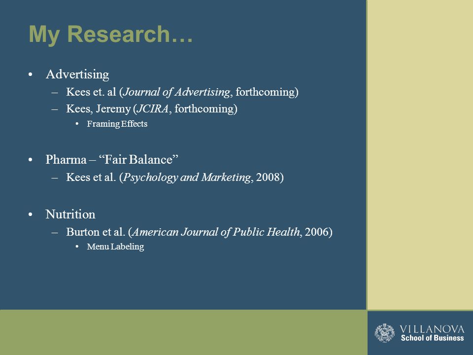 Research Methods in Marketing (MBA 8601) Jeremy Kees, Ph.D. - ppt download
