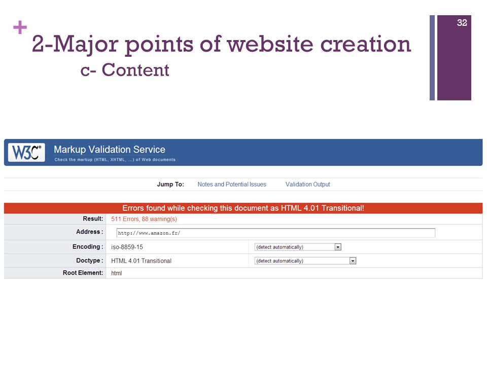 + 2-Major points of website creation c- Content 32