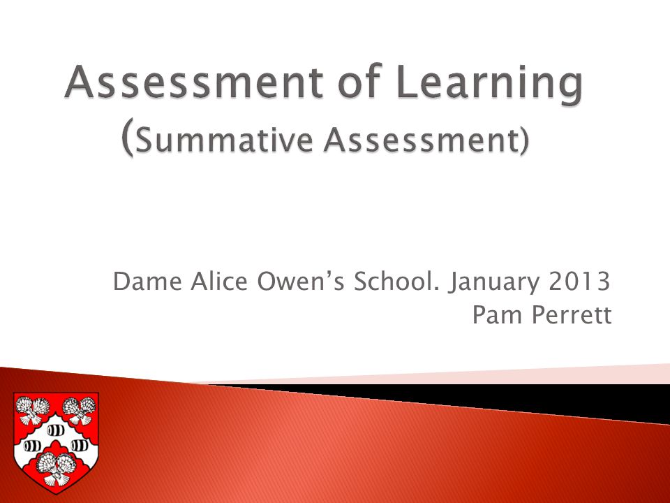 Dame Alice Owen’s School. January 2013 Pam Perrett