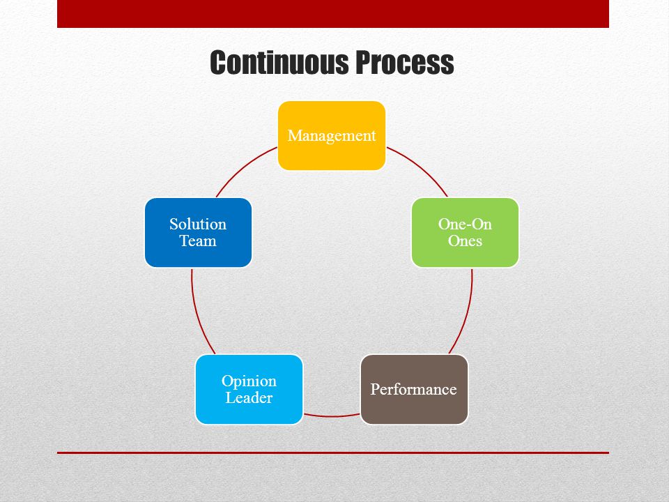 Continuous Process Management One-On Ones Performance Opinion Leader Solution Team