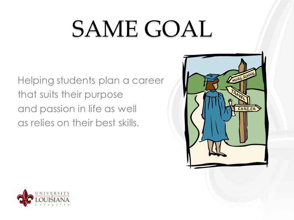 Helping students plan a career that suits their purpose and passion in life as well as relies on their best skills.