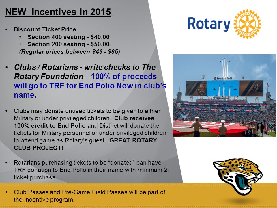 Jaguar Tickets for District 6970 - Rotary International District 6970